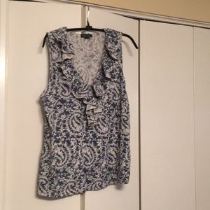 Ralph Lauren sleeveless ruffled top